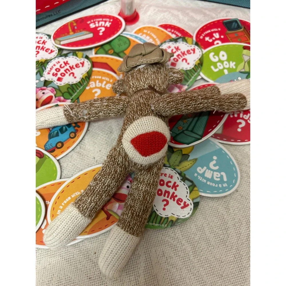 Where is Sock Monkey Hide and Seek Game Cardinal Industries 2010 Plush and Cards